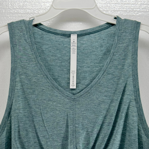 LULULEMON Knot Gonna Fly Tank Top WOMENS 6 Heathered Deep Cove GREEN - Picture 6 of 10